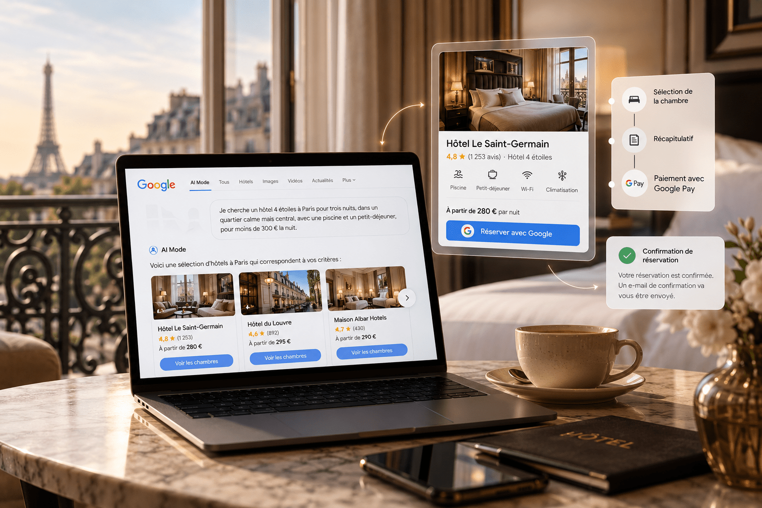 Réserver un hôtel directement dans l’IA de Google : ce que cela change pour les hôteliers