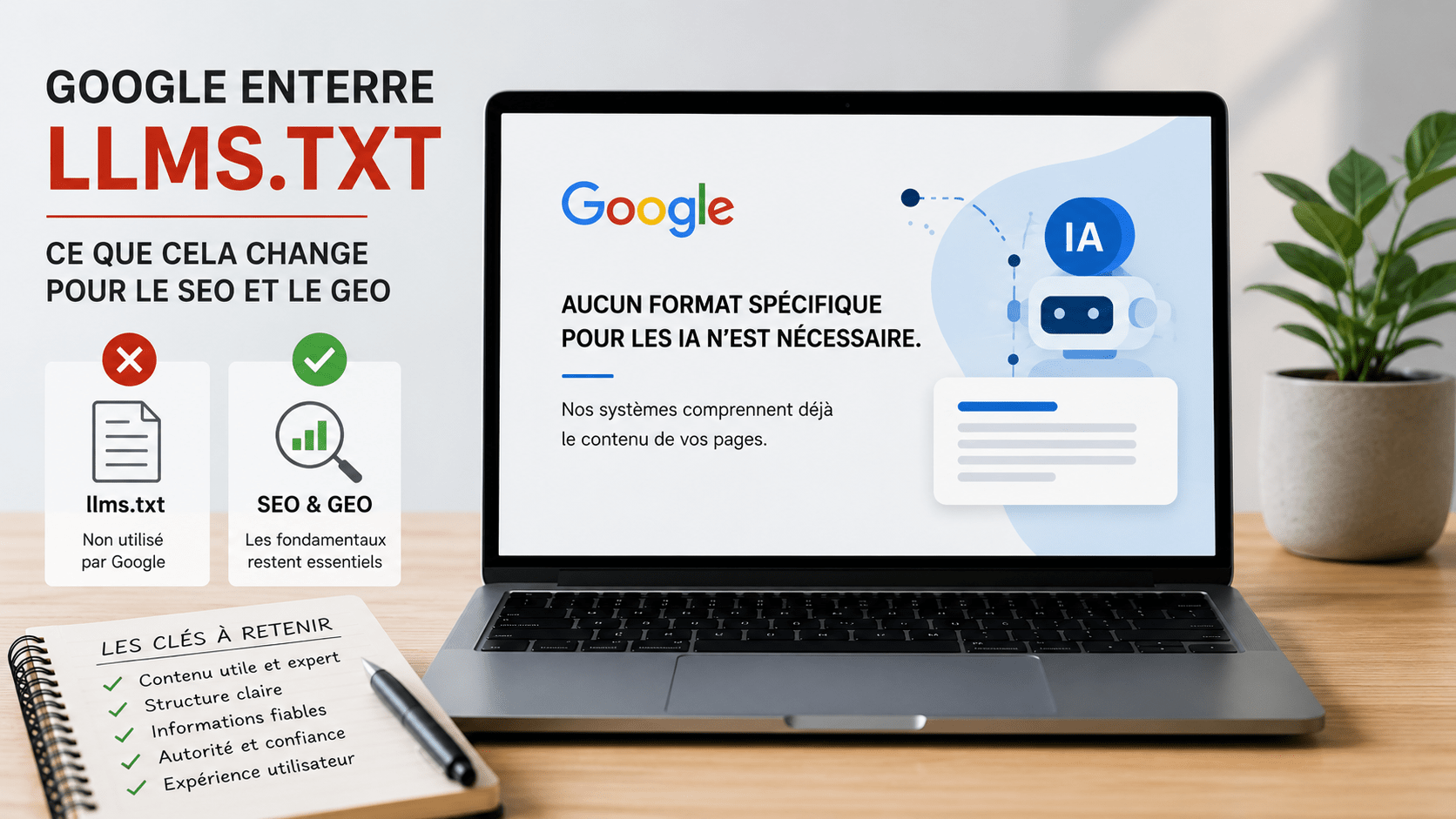 Google confirme que le fichier llms.txt n’a aucun impact sur le SEO/GEO